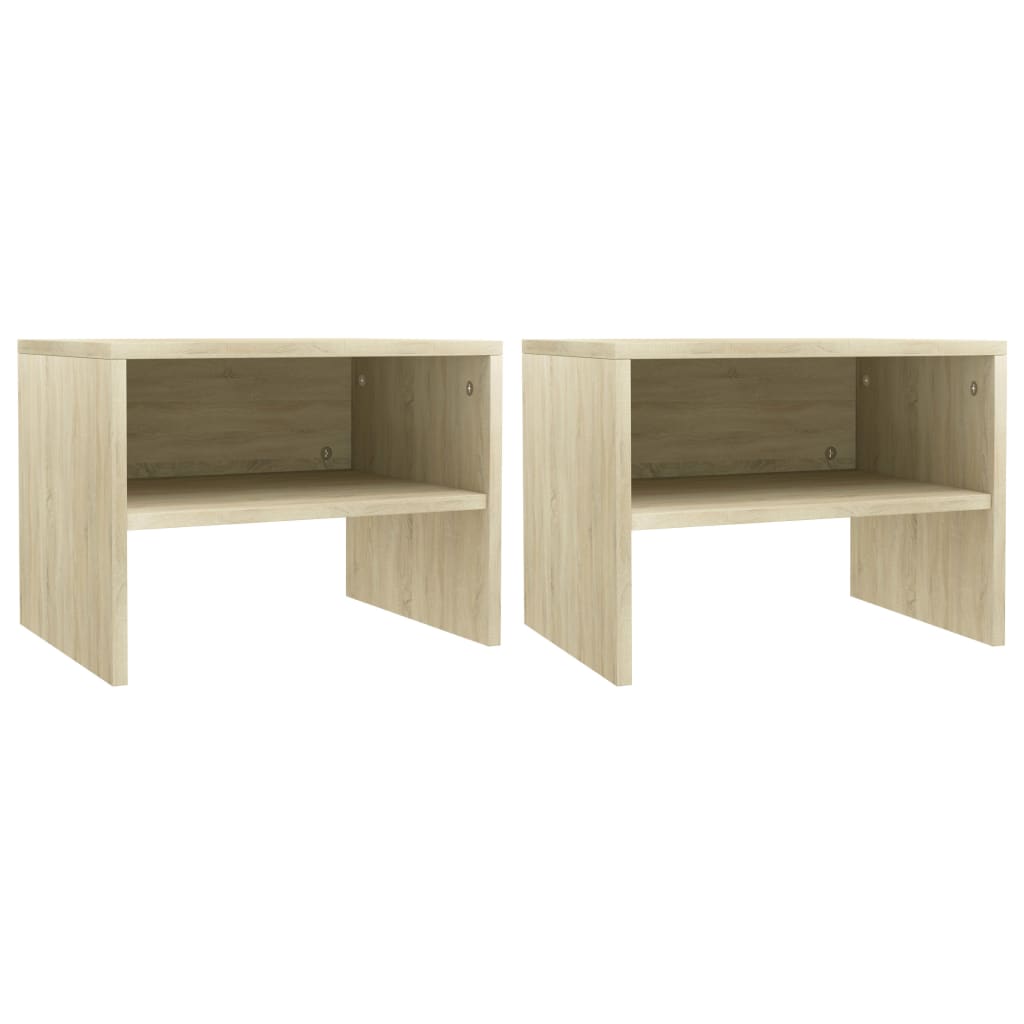 Comodini 2 Pz Rovere Sonoma 40x30x30 Cm In Legno Multistrato
