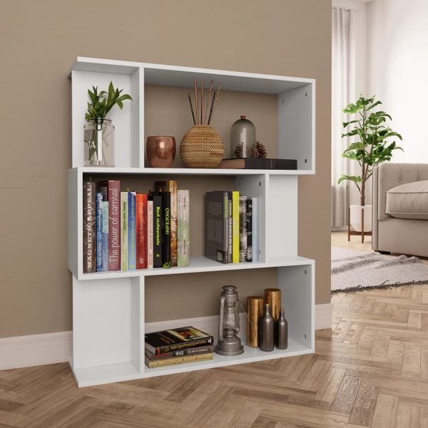 Libreria/divisorio Bianco 80x24x96 Cm In Legno Multistrato
