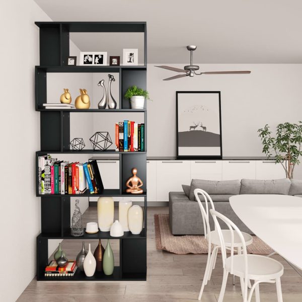Libreria/divisorio Nero 80x24x192 Cm In Legno Multistrato - Image 4