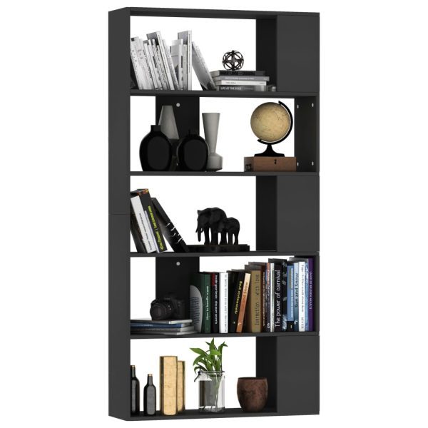 Libreria/divisorio Nero 80x24x159 Cm In Legno Multistrato - Image 3