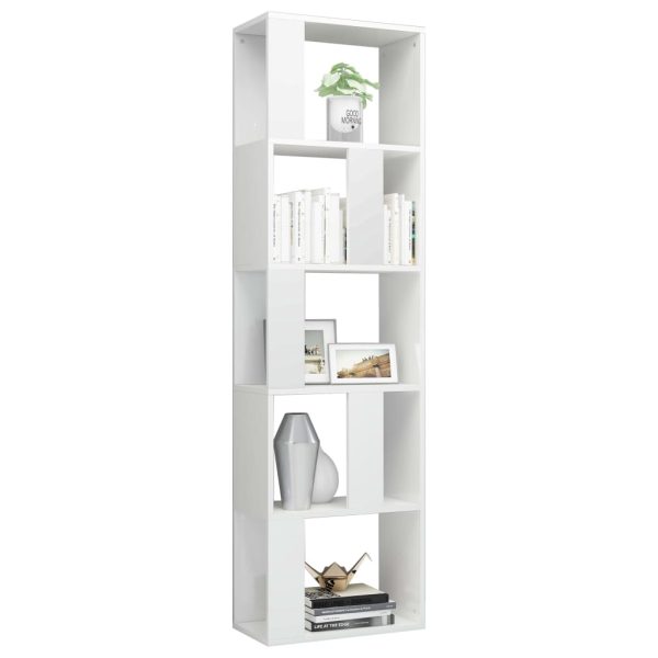 Libreria/divisorio Bianco Lucido 45x24x159 Cm Legno Multistrato - Image 3
