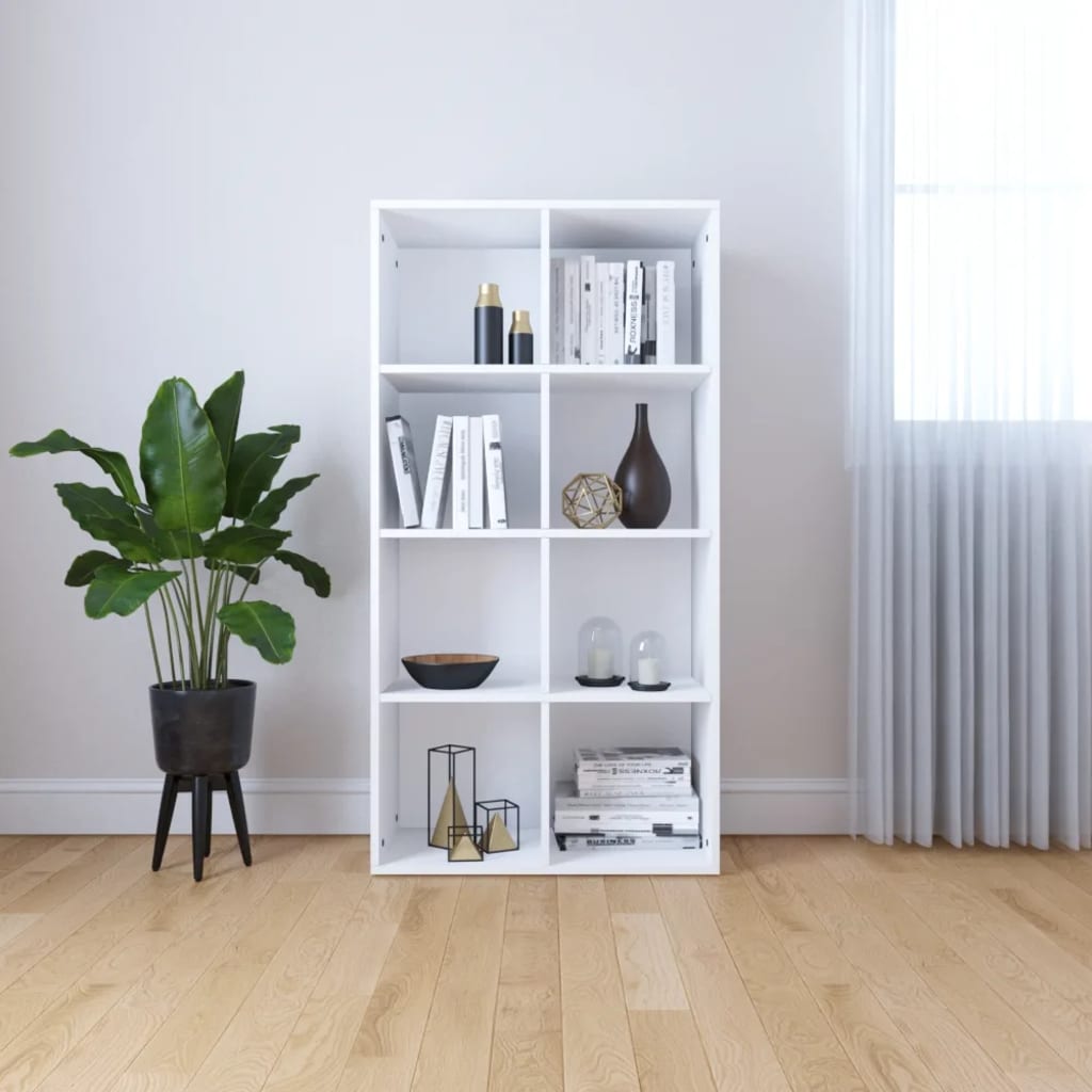 Libreria/credenza Bianca 66x30x130 Cm In Legno Multistrato
