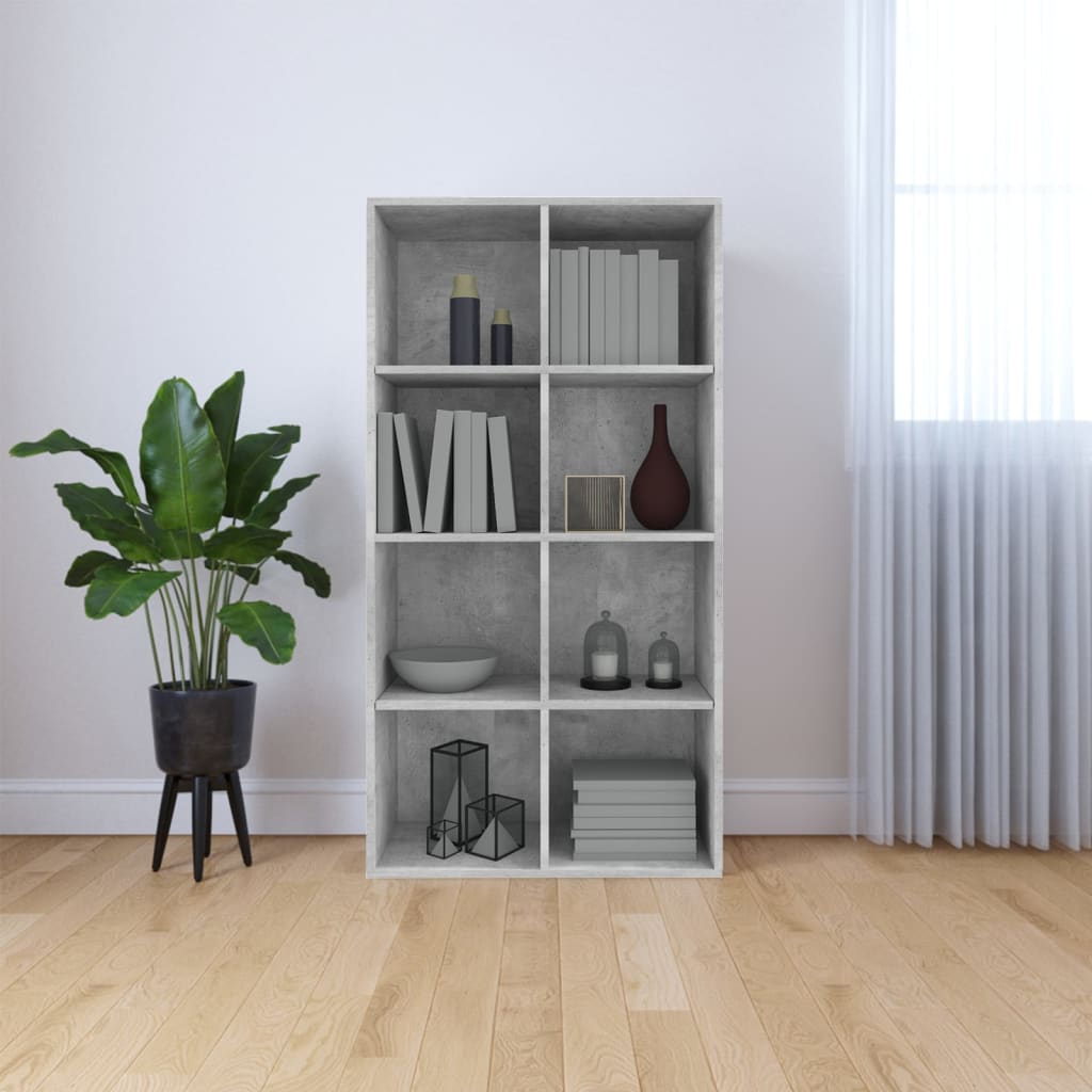 Libreria/credenza Grigio Cemento 66x30x130 Cm Legno Multistrato