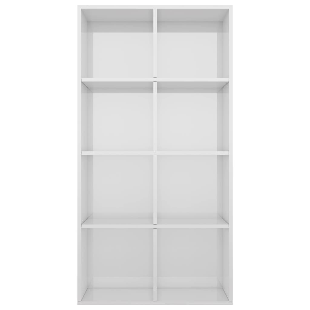 Libreria/credenza Bianco Lucido 66x30x130 Cm Legno Multistrato - Image 4