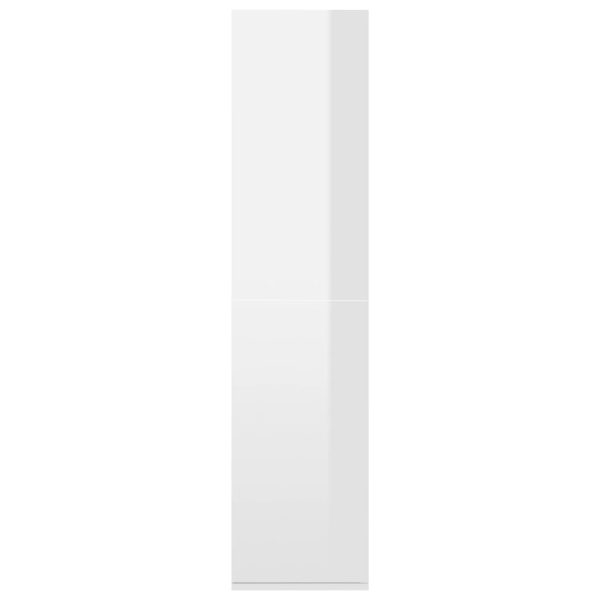 Libreria/credenza Bianco Lucido 66x30x130 Cm Legno Multistrato - Image 5