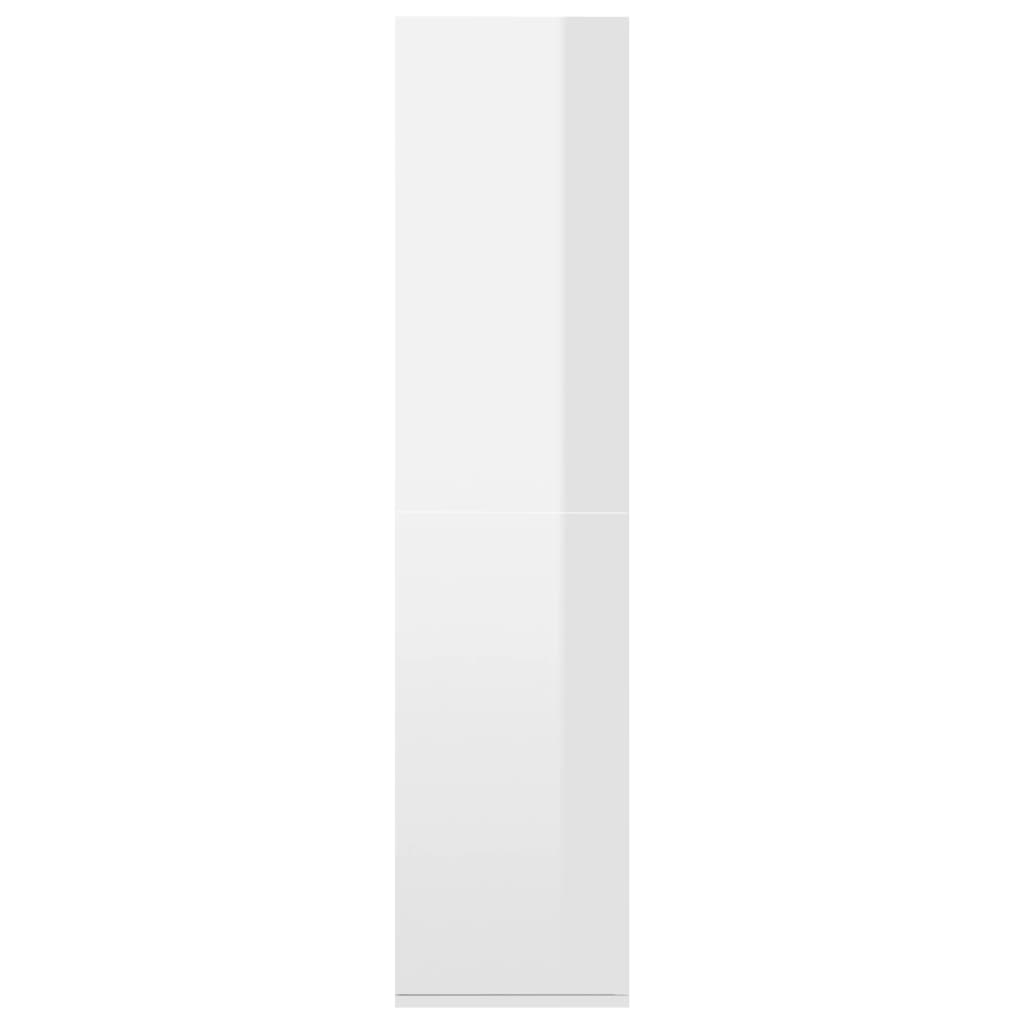 Libreria/credenza Bianco Lucido 66x30x130 Cm Legno Multistrato - Image 5