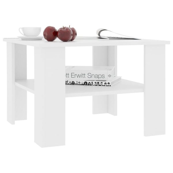 Tavolino Da Salotto Bianco 60x60x42 Cm In Legno Multistrato - Image 3