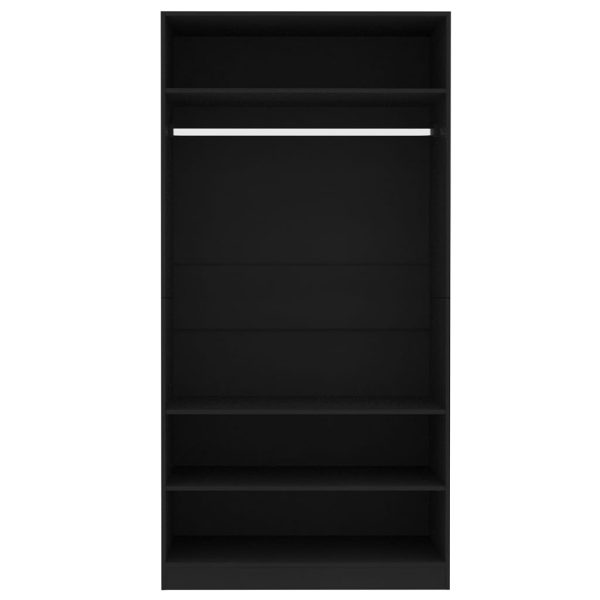 Armadio Nero 100x50x200 Cm In Legno Multistrato - Image 5