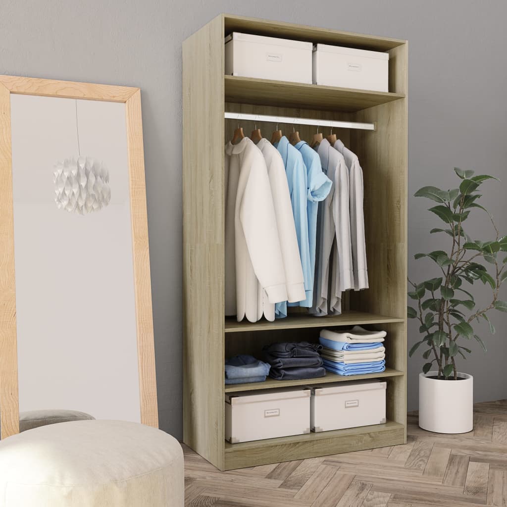 Armadio Rovere Sonoma 100x50x200 Cm In Legno Multistrato