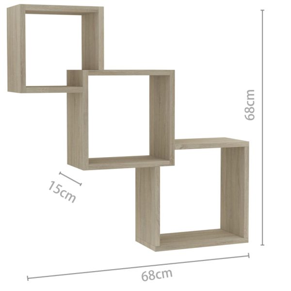 Mensole A Muro Cubiche In Rovere Sonoma 68x15x68cm Truciolato - Image 6