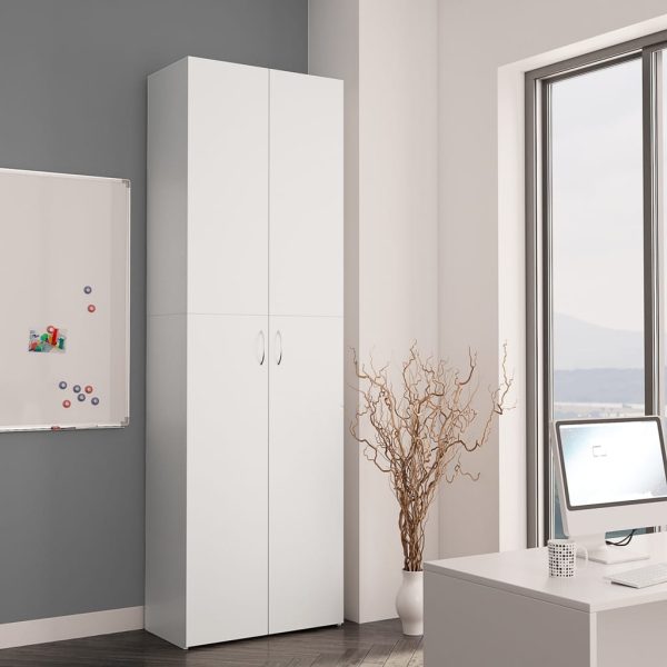 Armadio Per Ufficio Bianco 60x32x190 Cm In Legno Multistrato - Image 3