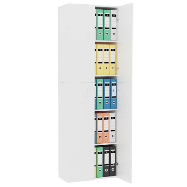 Armadio Per Ufficio Bianco 60x32x190 Cm In Legno Multistrato - Image 4
