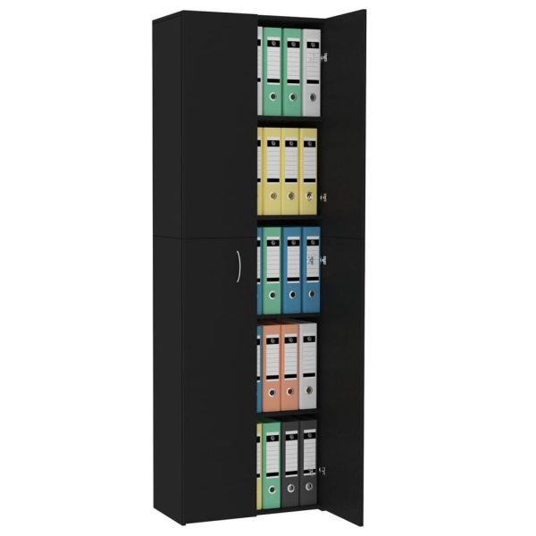 Armadio Per Ufficio Nero 60x32x190 Cm In Legno Multistrato - Image 4