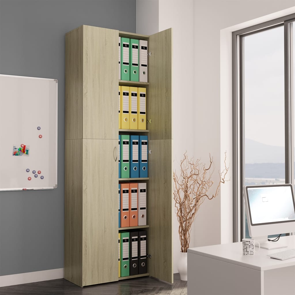 Armadio Per Ufficio Rovere Sonoma 60x32x190cm Legno Multistrato