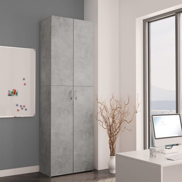 Armadio Da Ufficio Grigio Cemento 60x32x190cm Legno Multistrato - Image 3