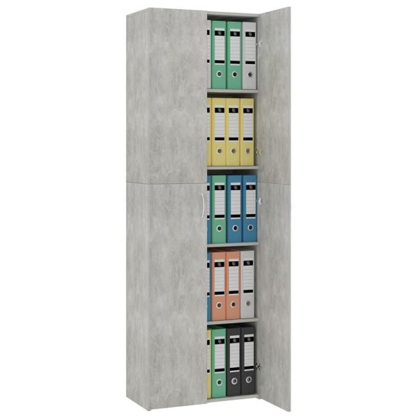 Armadio Da Ufficio Grigio Cemento 60x32x190cm Legno Multistrato - Image 4