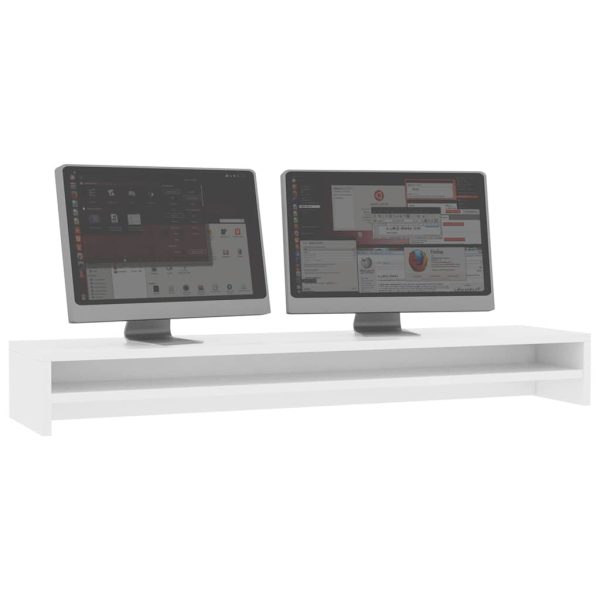 Supporto Per Monitor Bianco 100x24x13 Cm In Legno Multistrato - Image 3