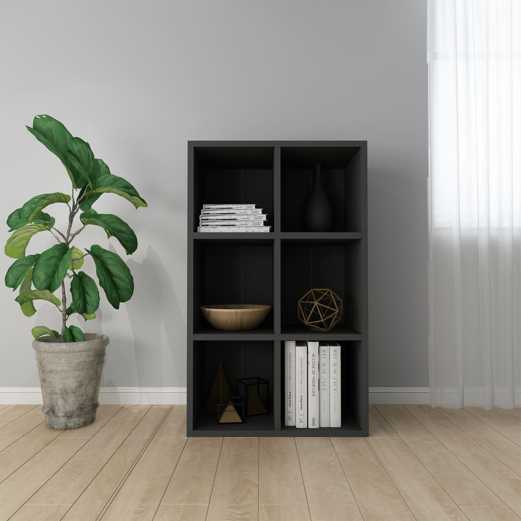 Libreria/credenza Nera 66x30x98 Cm In Legno Multistrato
