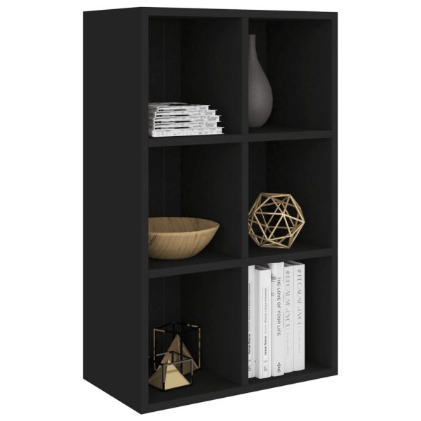 Libreria/credenza Nera 66x30x98 Cm In Legno Multistrato - Image 3