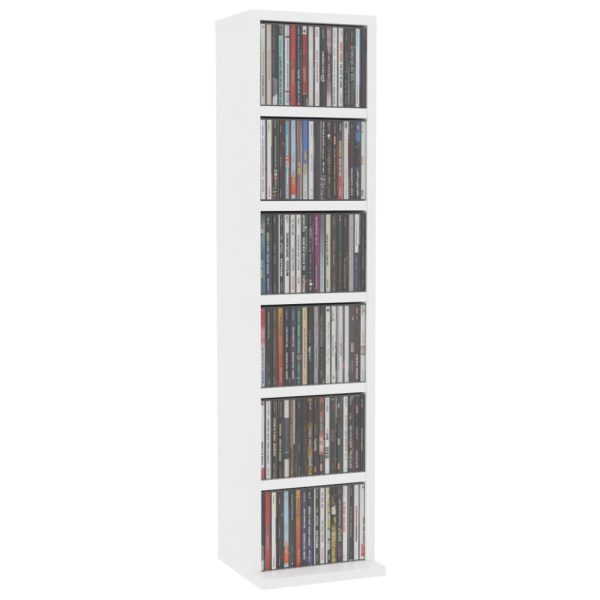 Mobile Porta Cd Bianco 21x20x88 Cm In Legno Multistrato - Image 3