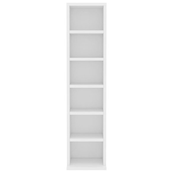 Mobile Porta Cd Bianco 21x20x88 Cm In Legno Multistrato - Image 4