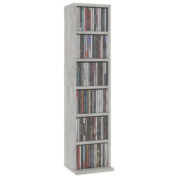 Mobile Porta Cd Grigio Cemento 21x20x88 Cm In Legno Multistrato - Image 3
