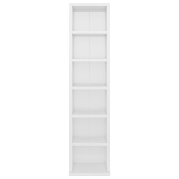 Mobile Porta Cd Bianco Lucido 21x20x88 Cm In Legno Multistrato - Image 4