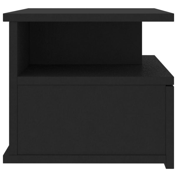 Comodini Pensili 2pz Neri 40x31x27 Cm In Legno Multistrato - Image 5