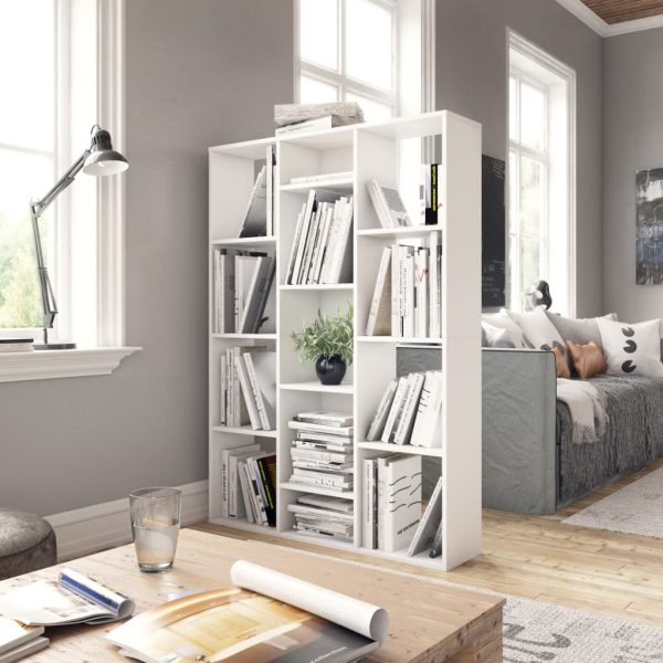 Libreria/divisorio Bianco 100x24x140 Cm In Legno Multistrato - Image 3