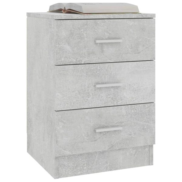 Comodino Grigio Cemento 38x35x56 Cm In Legno Multistrato - Image 3
