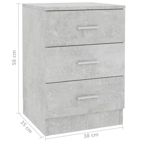 Comodino Grigio Cemento 38x35x56 Cm In Legno Multistrato - Image 6