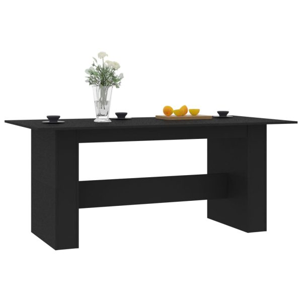 Tavolo Da Pranzo Nero 180x90x76 Cm In Legno Multistrato - Image 3
