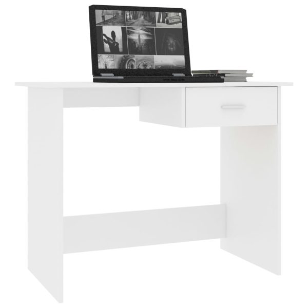 Scrivania Bianca 100x50x76 Cm In Legno Multistrato - Image 3