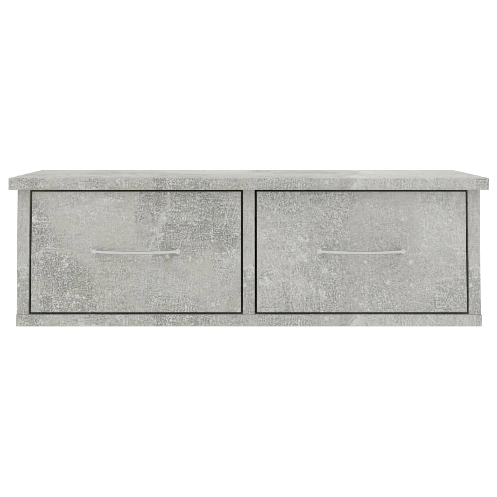 Scaffale Cassetti Parete Grigio Cemento 60x26x18,5 Multistrato - Image 4