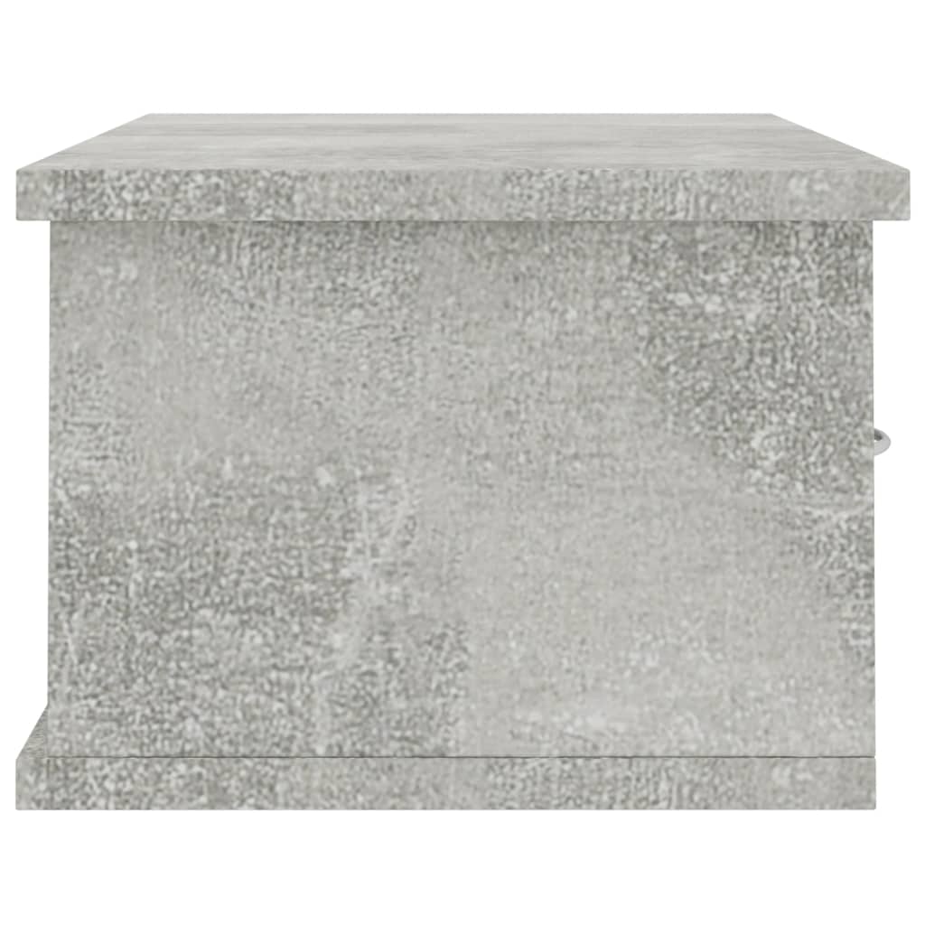Scaffale Cassetti Parete Grigio Cemento 60x26x18,5 Multistrato - Image 5