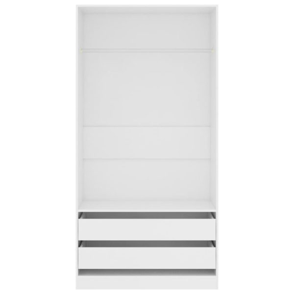 Armadio Bianco 100x50x200 Cm In Legno Multistrato - Image 3