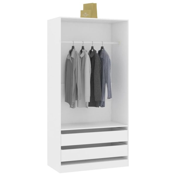 Armadio Bianco 100x50x200 Cm In Legno Multistrato - Image 4