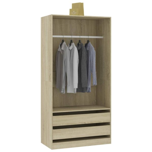 Armadio Rovere Sonoma 100x50x200 Cm In Legno Multistrato - Image 4