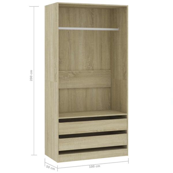 Armadio Rovere Sonoma 100x50x200 Cm In Legno Multistrato - Image 6