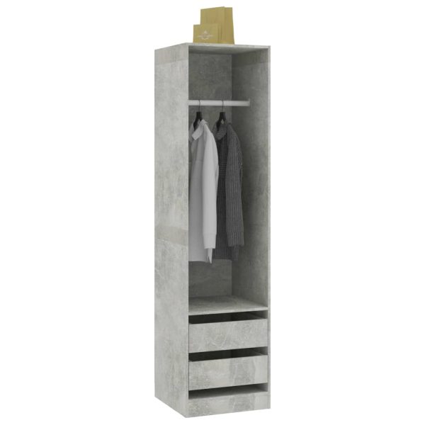 Armadio Cassetti Grigio Cemento 50x50x200 Cm Legno Multistrato - Image 3