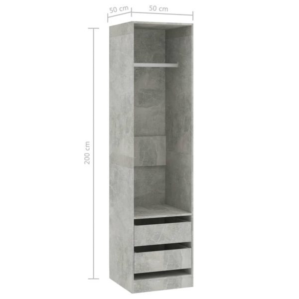 Armadio Cassetti Grigio Cemento 50x50x200 Cm Legno Multistrato - Image 6