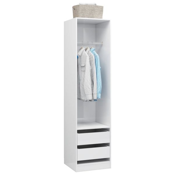 Armadio Cassetti Bianco Lucido 50x50x200 Cm Legno Multistrato - Image 3
