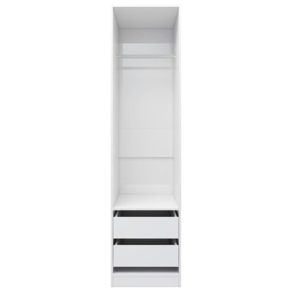 Armadio Cassetti Bianco Lucido 50x50x200 Cm Legno Multistrato - Image 4