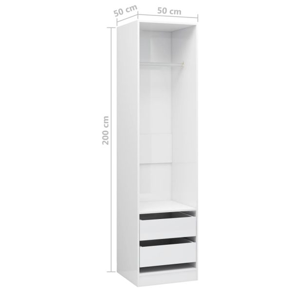 Armadio Cassetti Bianco Lucido 50x50x200 Cm Legno Multistrato - Image 6