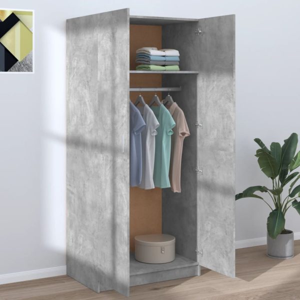 Armadio Grigio Cemento 80x52x180 Cm In Legno Multistrato - Image 3