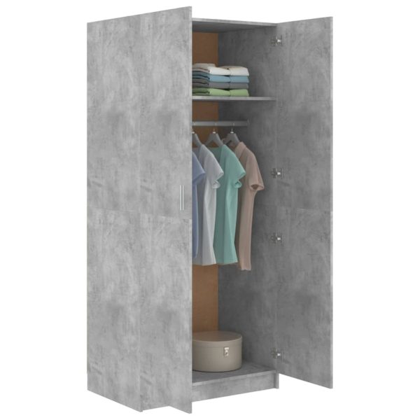 Armadio Grigio Cemento 80x52x180 Cm In Legno Multistrato - Image 4