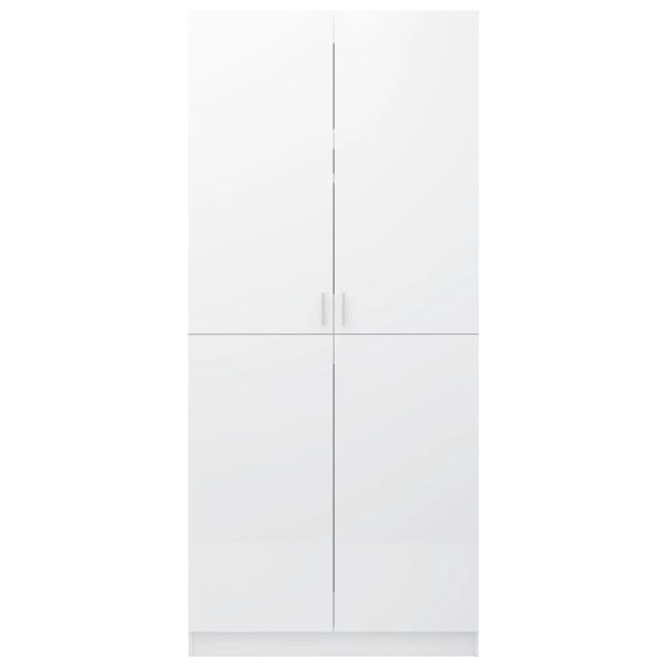 Armadio Bianco Lucido 90x52x200 Cm In Legno Multistrato - Image 6
