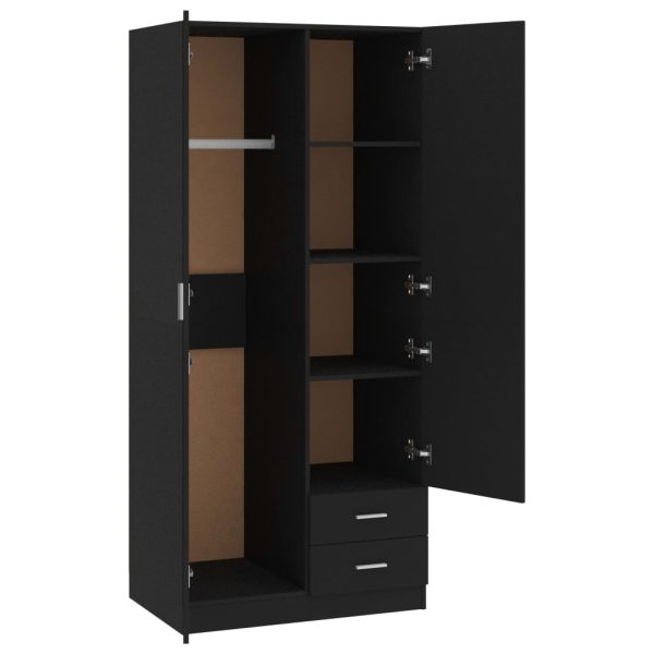 Armadio Nero 80x52x180 Cm In Legno Multistrato - Image 5