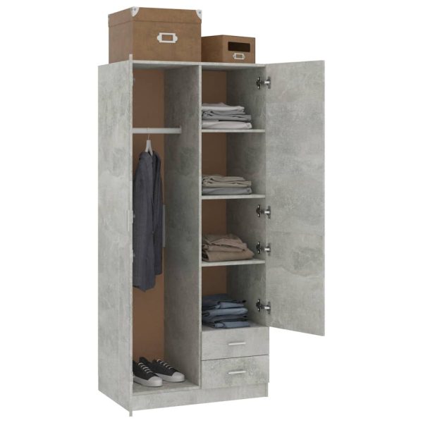 Armadio Grigio Cemento 80x52x180 Cm In Legno Multistrato - Image 4