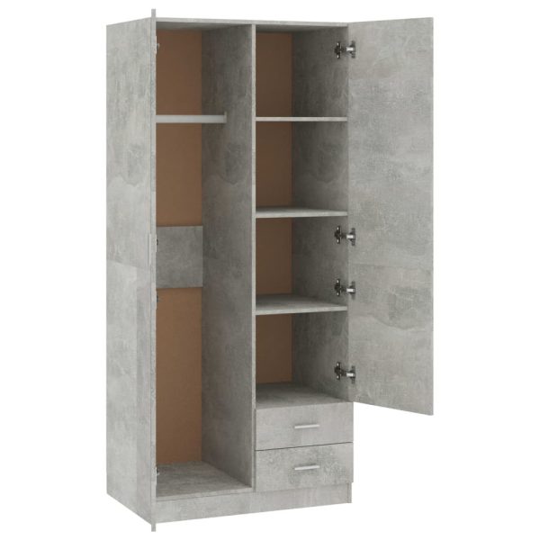 Armadio Grigio Cemento 80x52x180 Cm In Legno Multistrato - Image 5